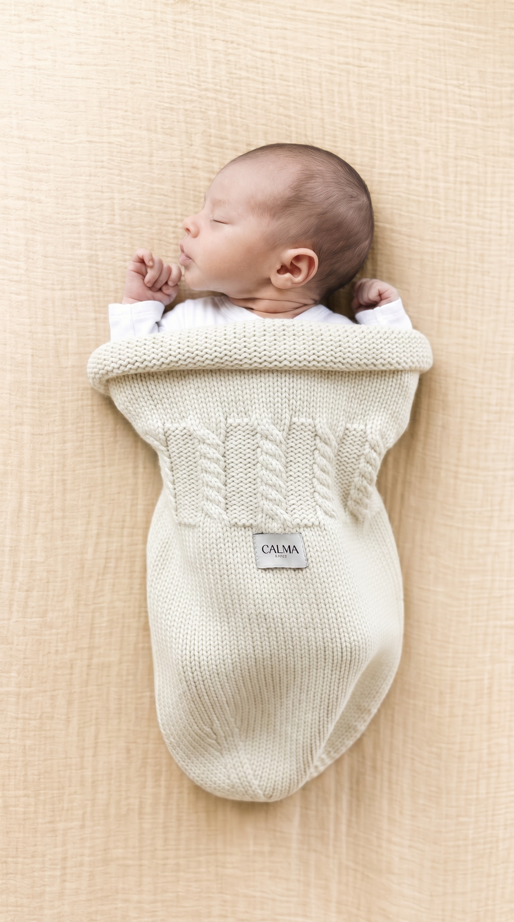 Calma Baby Cocoon Premium: 100% Merino Wool - 4 Season Cream