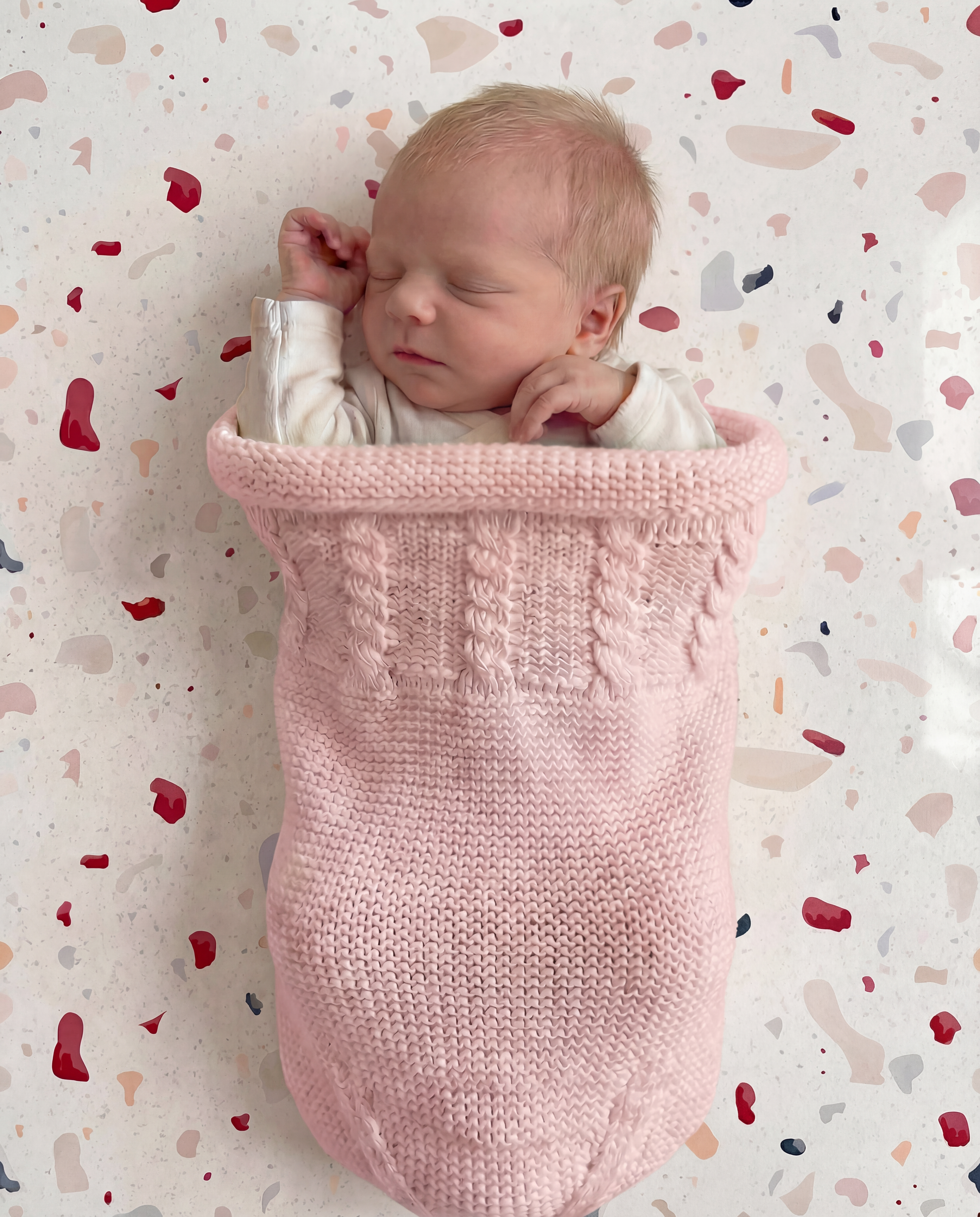 Calma Baby Cocoon Premium: 100% Merino Wool - Rose Powder