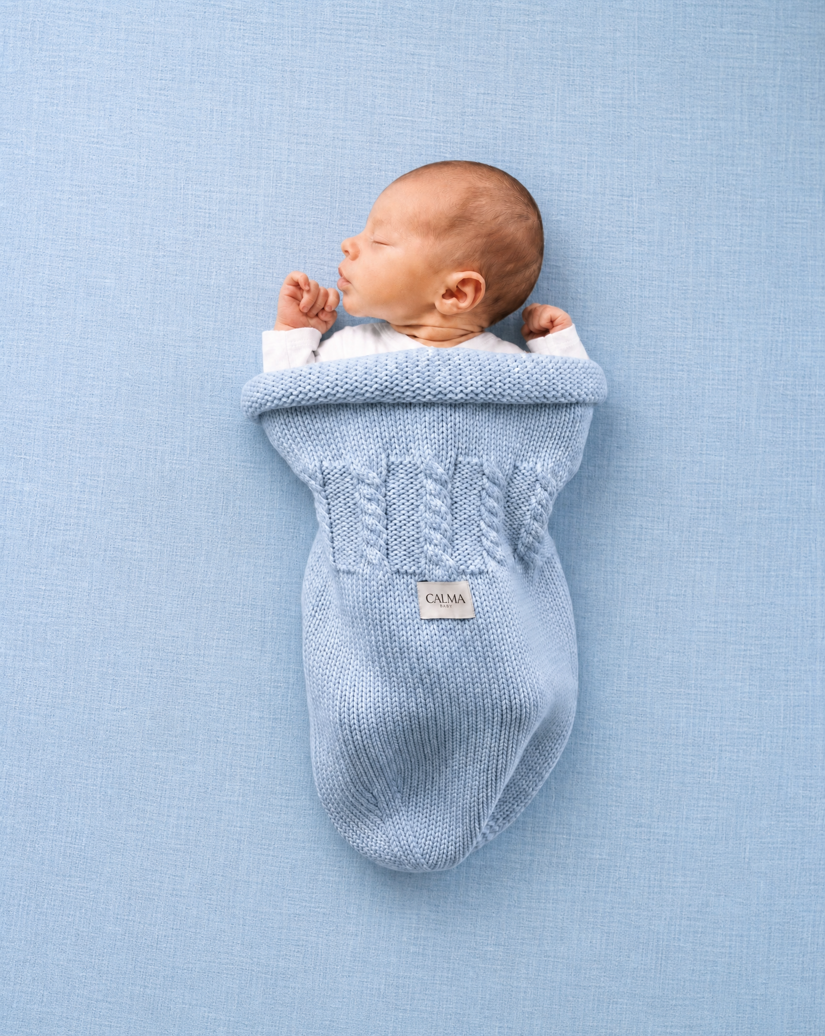 Calma Baby Cocoon Premium: 100% Merino Wool - Cloud Blue