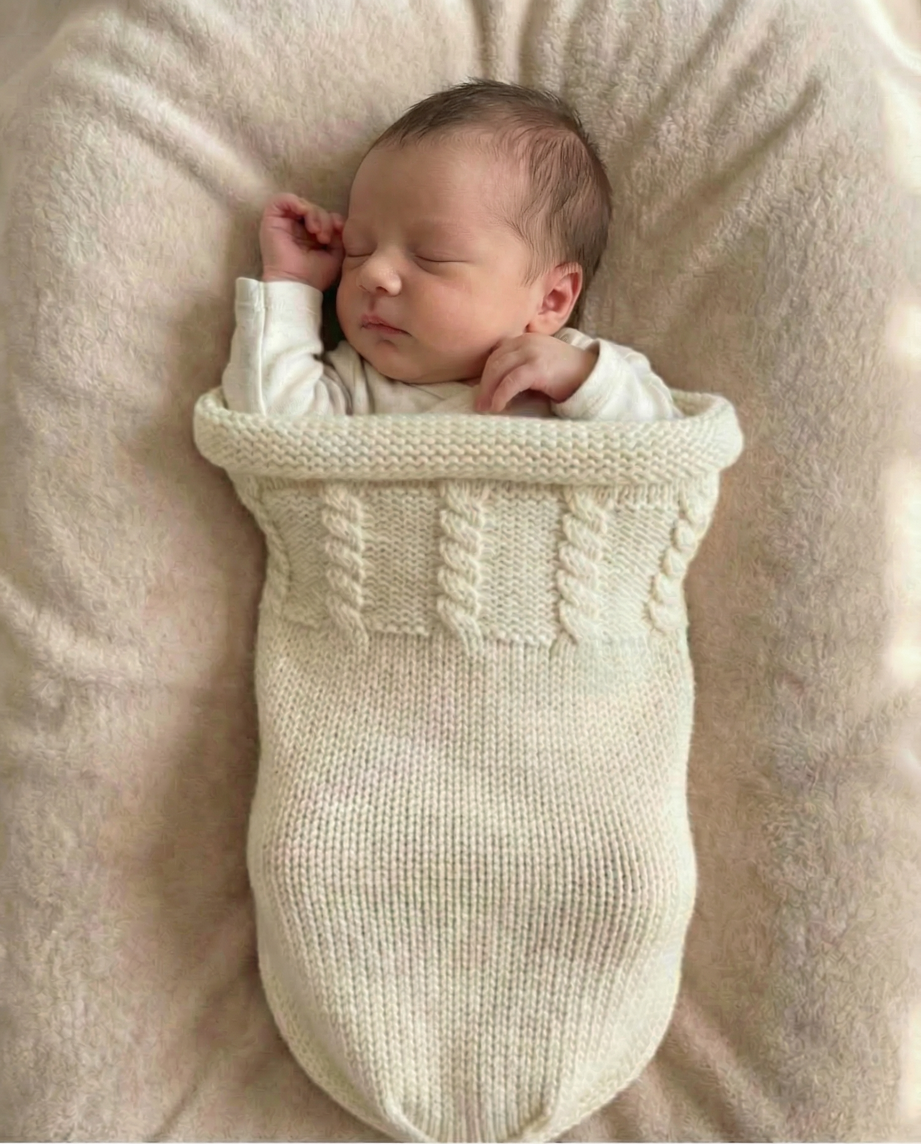 Calma Baby Cocoon Premium: 100% Merino Wool - 4 Season Cream